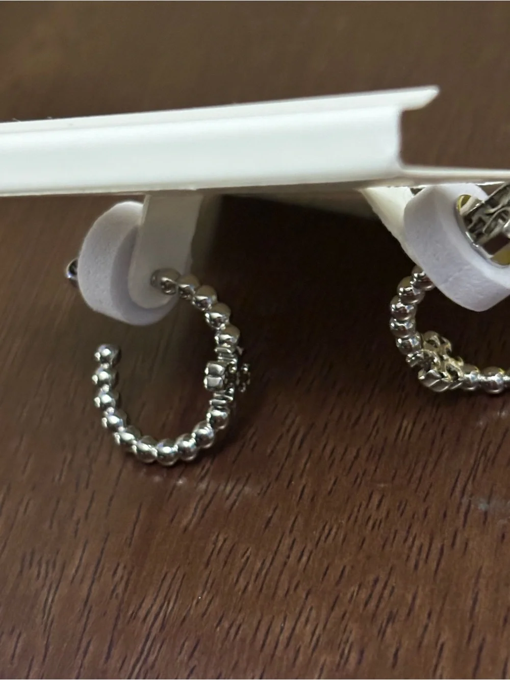 Brand new silver plated, Tory Burch hoop earrings